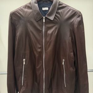 Men’s Brunello Cucinelli Perforated Leather Jacket
